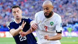 Beendet Noussair Mazraoui (r.) nach der WM die Karriere?