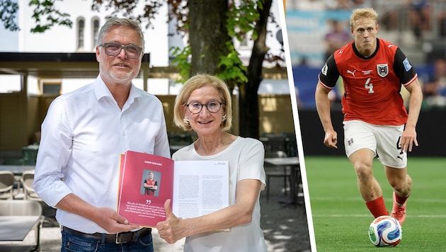 Während Xaver Schlager dem runden Leder nachjagt, leitet Vater Uwe Schlager – hier mit ...