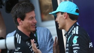 Toto Wolff mit George Russell in Spielberg.