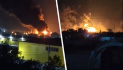 In Russland stand erneut eine Raffinerie in Flammen.