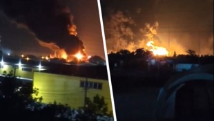 In Russland stand erneut eine Raffinerie in Flammen.