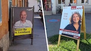 Der erste Aufreger: Konkurrenten stoßen sich an Plakaten bei Wahllokalen.