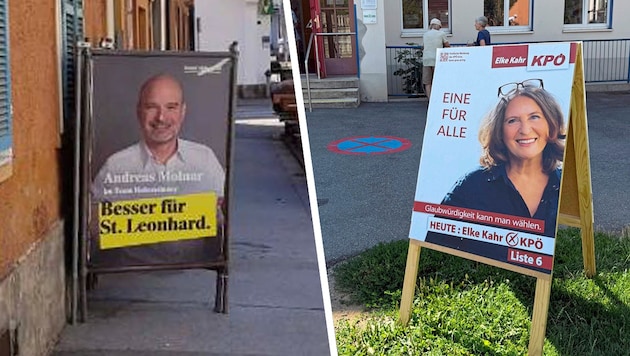 Der erste Aufreger: Konkurrenten stoßen sich an Plakaten bei Wahllokalen.
