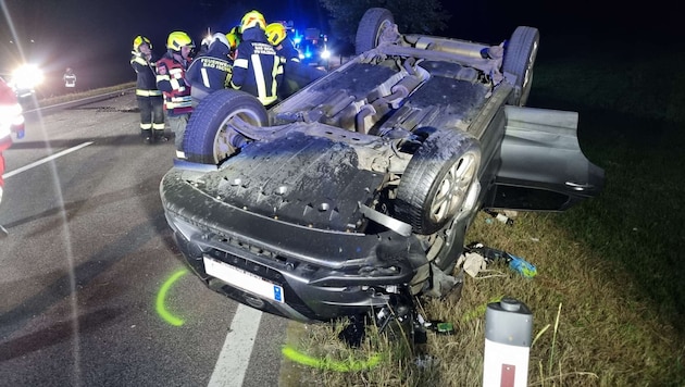 Das Auto der 23-Jährigen landete am Dach