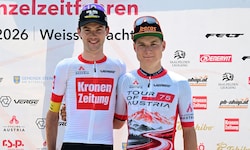 Philipp Hofbauer (l.) führt in der Rad-Bundesliga, Valentin Poschacher in der Nachwuchswertung.
