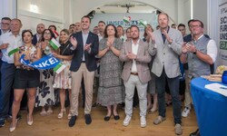 Applaus, aber keine Euphorie bei der Hochrechnung in der FPÖ-Parteizentrale. 