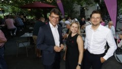 Spitzenkandidat Philipp Pointner, die zweite Neos-Gemeinderätin Verena Garber und Landessprecher ...