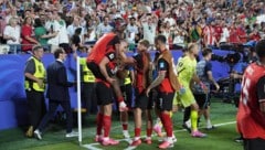 ÖFB-Retter Sasa Kalajdzic wurde von seinen Teamkollegen gefeiert.