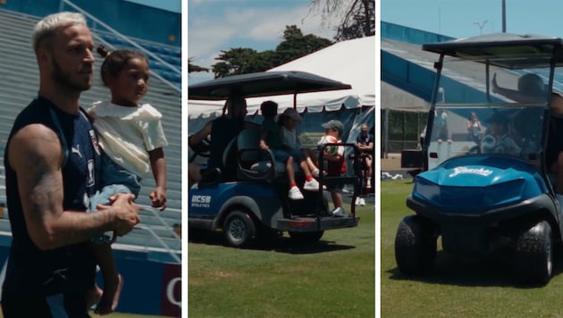 Marko Arnautovic und die Spritztour mit Kindern im Golfcart – süß!