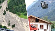Die eingesperrten Personen wurden nach dem Murenabgang mit Helis evakuiert.