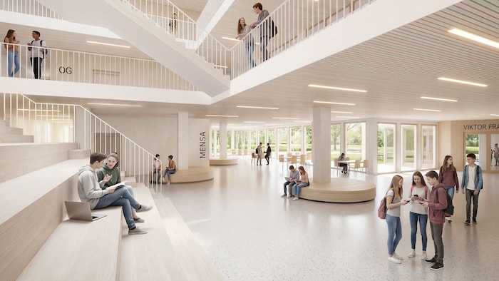 So wird der Mensa-Bereich nach einer Visualisierung im Bildungscampus aussehen.
