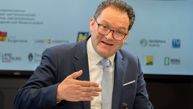 Landwirtschaftsminister Norbert Totschnig (ÖVP) sprach in Linz davon, den Bodenverbrauch pro Tag ...