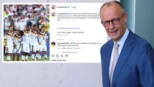 Der deutsche Bundeskanzler Friedrich Merz ist von der Performance der Nationalmannschaft ...