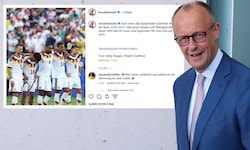 Der deutsche Bundeskanzler Friedrich Merz ist von der Performance der Nationalmannschaft ...