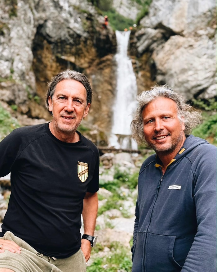 Sportdirektor Alge beobachtete den Canyoning-Trip aus dem Trockenen. Die Spieler und die Trainer ...