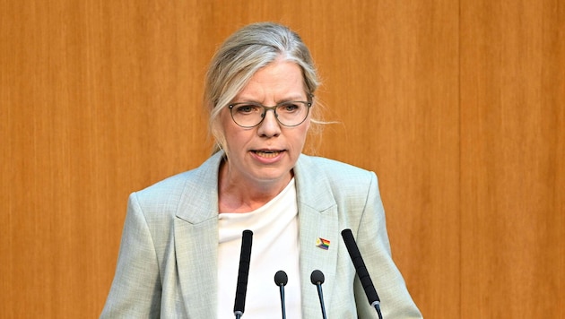 Leonore Gewessler (Grüne) hat der Bundesregierung vorgeworfen, zu wenig beim Hitze- und ...