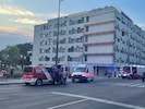 Feuerwehr, Rettung und Polizei am Einsatzort in der Muthgasse