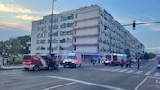 Feuerwehr, Rettung und Polizei am Einsatzort in der Muthgasse