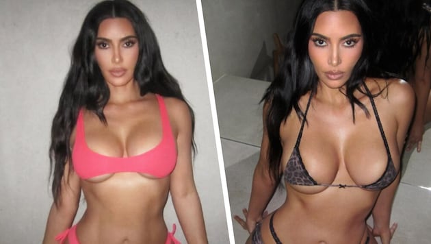 Winzige Stoffstücke, große Aufmerksamkeit: Kim Kardashian präsentiert ihren Leo- und ...