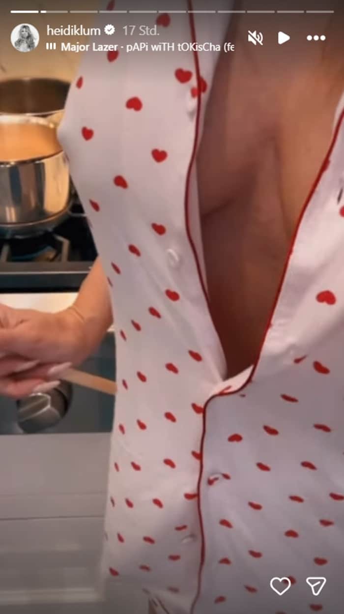 Heidi Klum rührte in ihrer Instagram-Story nicht nur im Reindl um, sondern vollführte gemeinsam ...