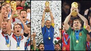 Sie durften noch jubeln: Philipp Lahm (2014, Deutschland), Fabio Cannavaro (2006/Italien) und ...