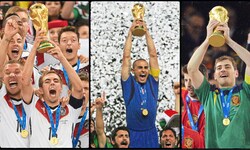 Sie durften noch jubeln: Philipp Lahm (2014, Deutschland), Fabio Cannavaro (2006/Italien) und ...