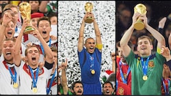 Sie durften noch jubeln: Philipp Lahm (2014, Deutschland), Fabio Cannavaro (2006/Italien) und ...