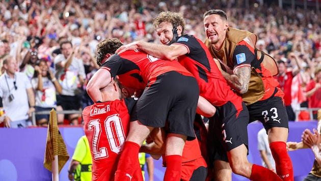 Österreichs Spieler wollen auch gegen Spanien jubeln.