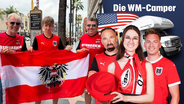 Die Kirchschlager Michael, Phillip und Karl reisten eigens für das Spanien-Match an.