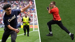 Zwei Flitzer störten die Partie zwischen Belgien und dem Senegal in der ersten Hälfte.