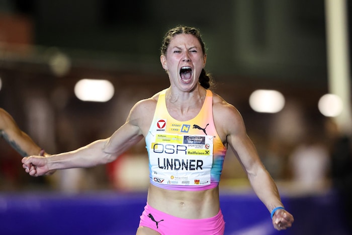 Auch Magdalena Lindner gewann überraschend im 100-Meter-Sprint der Frauen.