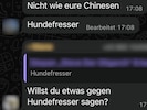 Chinesen werden als „Hundefresser“ bezeichnet.