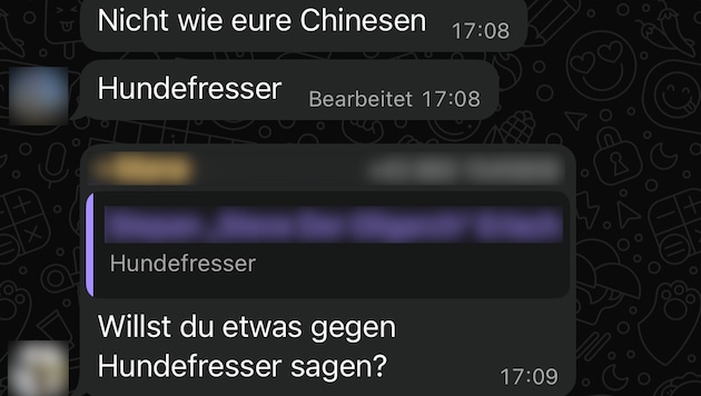 Chinesen werden als „Hundefresser“ bezeichnet.