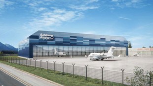 So soll der neue Hangar des Salzburger Flughafens aussehen.