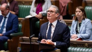 Premier Keir Starmer während seiner Rede im Parlament