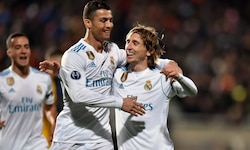 Ronaldo (li.) und Modric kickten sechs Jahre gemeinsam für Real Madrid.
