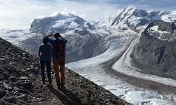 Eine Delegation aus Oberösterreich besuchte auch den Schweizer Gornergletscher – er wirkt noch ...