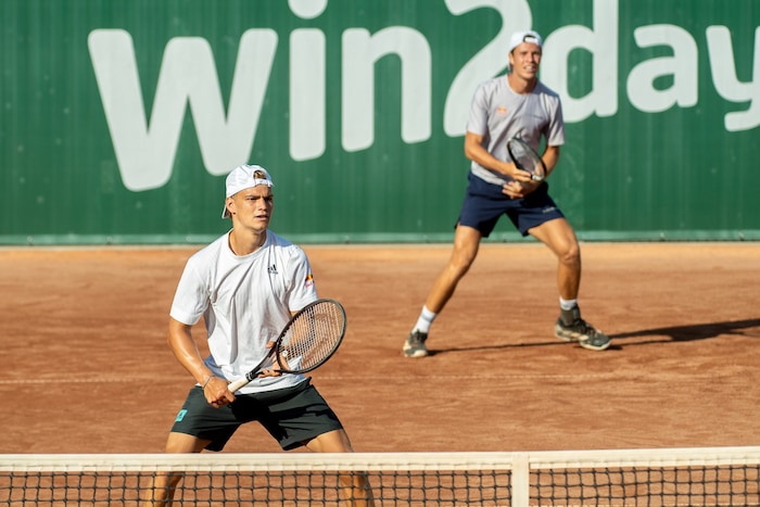 Leo Gutjahr (l.) und Joel Schwärzler glänzten im Doppel.