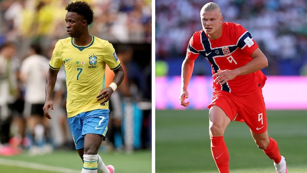 Vinicius Jr. (links) und Erling Haaland
