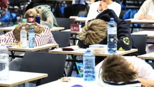 Noch kurz ein Powernap, bevor der anstrengende Test beginnt. 