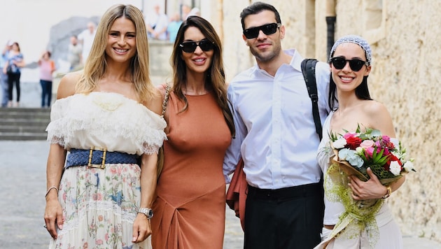 Was für ein Tag! Michelle Hunziker, Francesca Malata, Goffredo Cerza und Aurora Ramazzotti.