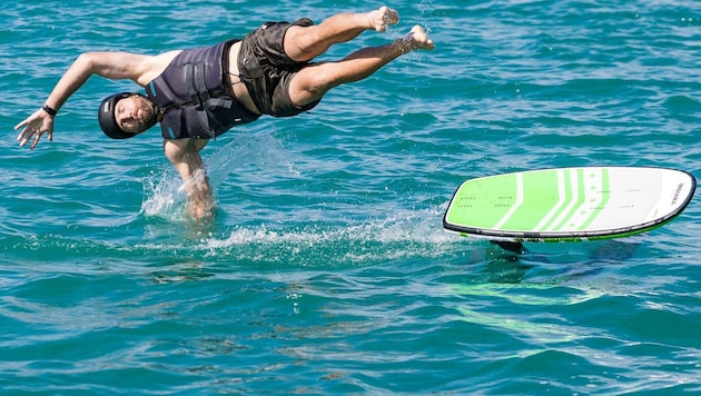 Marco Schwarz war der beste Athlet der „WC3“-Gruppe am Foilboard.