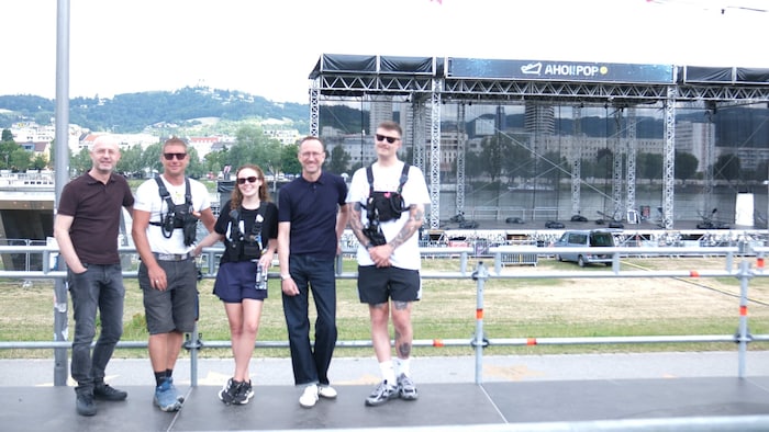 Produktionsteam: Karl Zabern, Wolfgang Hudler, Alma Proksch, Gernot Kremser und Bernd Himsl.