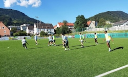 Der BSK beim Aufwärmen vor dem Test gegen Liezen.
