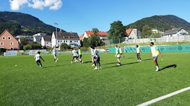 Der BSK beim Aufwärmen vor dem Test gegen Liezen.