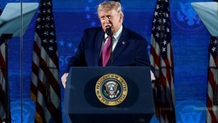 US-Präsident Donald Trump bei seiner Rede vor dem Mount Rushmore