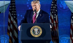 US-Präsident Donald Trump bei seiner Rede vor dem Mount Rushmore