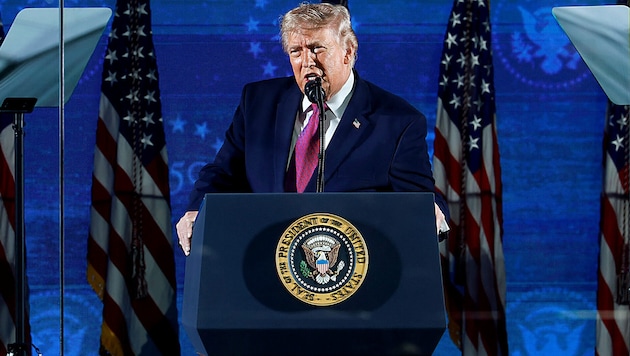 US-Präsident Donald Trump bei seiner Rede vor dem Mount Rushmore