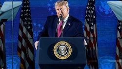 US-Präsident Donald Trump bei seiner Rede vor dem Mount Rushmore