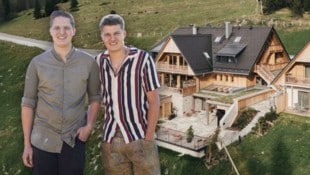 Die Zwillinge Christoph und Alexander Pöllaberger auf ihrer Weizerhütte